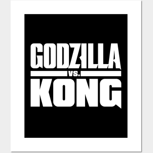 godzilla vs kong team godzilla Kong white logo Posters and Art